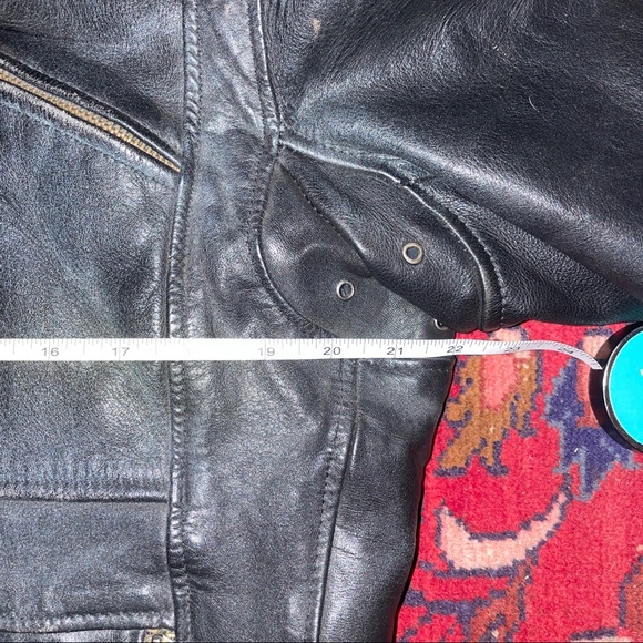 Vintage 8 Mens Napa Leather Distressed Moto Jacket - Picture 9 of 10